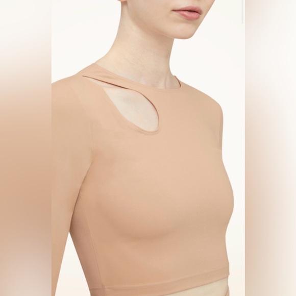 Wolford NWT Warm Up Crop Top - Almond size XS & Small - Picture 3 of 6